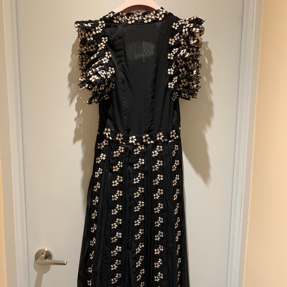 Giambattista Valli X H&M Black Chiffon Dress Lace - Picture 3 of 5